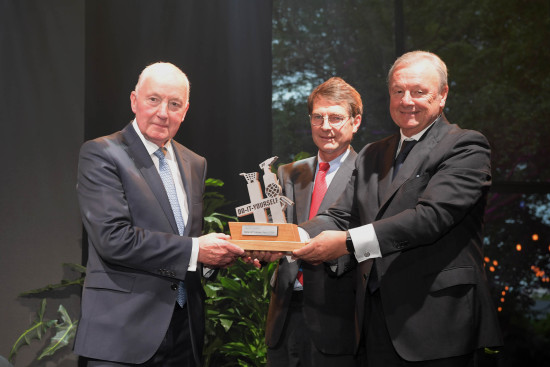 Award ceremony on the stage of the Bella Center in Copenhagen.